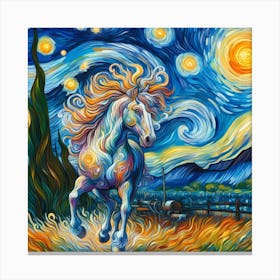 Horse art van Gogh Canvas Print