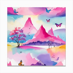 Butterflies In The Mountains 1 Canvas Print