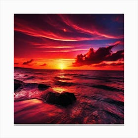 Sunset Over The Ocean 160 Canvas Print