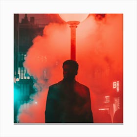 Portrait Of A Man At Night Canvas Print