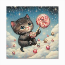 Lollipop Cat 1 Canvas Print