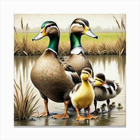 Duck Family 4 Canvas Print