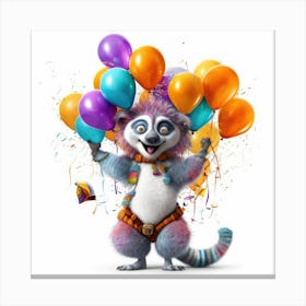 Birthday Raccoon Canvas Print