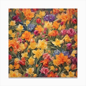 Daffodils and Tulips 1 Canvas Print