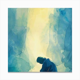 Jesus Kneeling Canvas Print