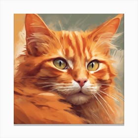 Orange Cat Art Print (2) Canvas Print