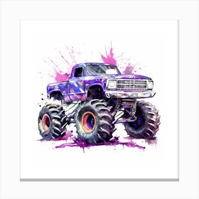 Purple Monster Truck Canvas Print