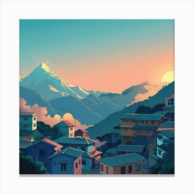 Nepal, Nepali Art, Nepali Painting, Nepali Painting, Nepal Canvas Print