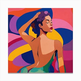 Woman In A Colorful Dress 5 Canvas Print