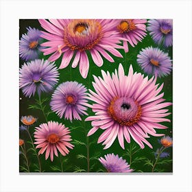 Aster Flowers 1 Canvas Print