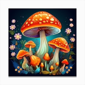 Mushroom In The Forest Canvas Print