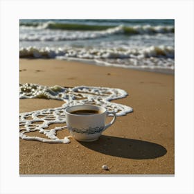 Coffee On The Beach 18 Canvas Print