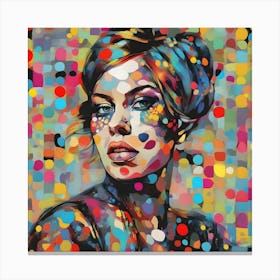 Girl With Polka Dots Canvas Print