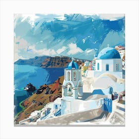 Oia Island Mediteranean Canvas Print