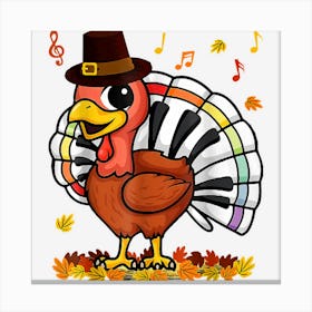 Music Piano Teachers Cute Turkey Funny Thanksgiving Autumn Canvas Print