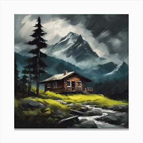 Cabin In The Mountains 3 Canvas Print