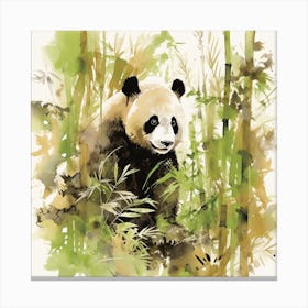 Panda Bear In Bamboo Forest 1 Canvas Print