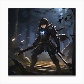 Swordsman In The Forest Canvas Print