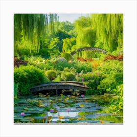 Vintage Blooms Claude Monet Garden In Full Splendor (2) Canvas Print