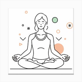 Yoga Woman Line Canvas Print