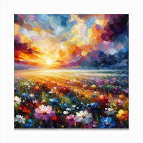 Sunset In The Meadow 1 Canvas Print