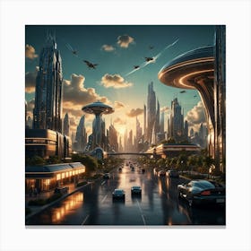 Futuristic City 11 Canvas Print