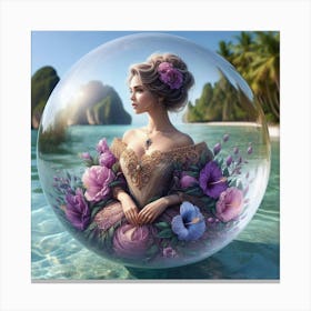 Mermaid In A Bubble Canvas Print