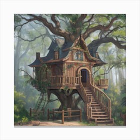 A stunning tree house that is distinctive in its architecture 3 Canvas Print