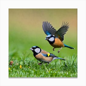 Two Birds In Flight 3 Canvas Print