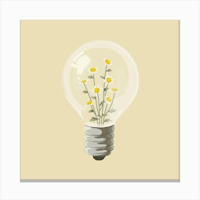 Light Bulb With Flowers 1 Canvas Print