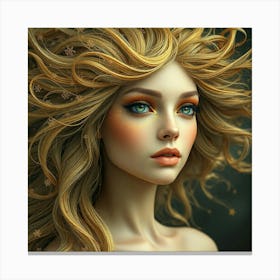 Beautiful Girl With Long Hair Canvas Print