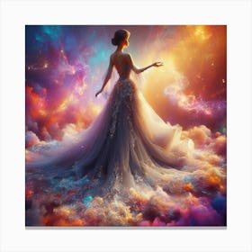 Girl In A Cloud Canvas Print