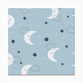 Sweet Baby Pattern Neutral (4) Canvas Print
