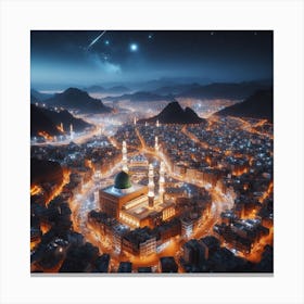 Islamic City At Night 5 Canvas Print