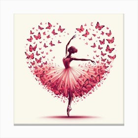 Ballet Dancer With Butterflies Canvas Print