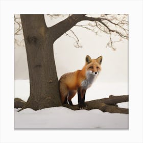 Fox In The Snow Canvas Print