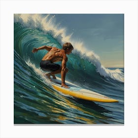 Surfer Riding A Wave 2 Canvas Print