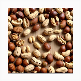 Nuts background Canvas Print