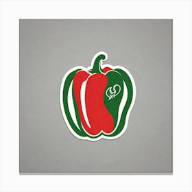 Green And Red Pepper Canvas Print