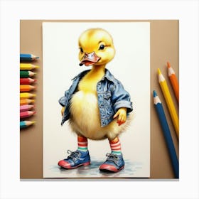 Duck In A Jacket Canvas Print