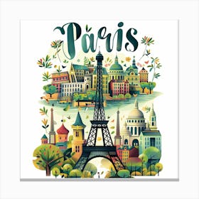 Paris PostCard Artwork Canvas Print