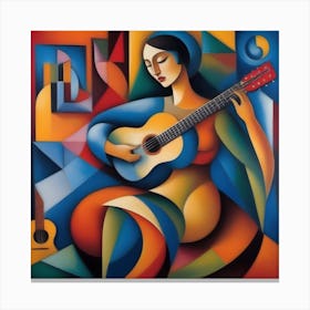 Abstract Acoustic Guitar 5 Canvas Print