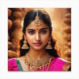 indian girl jewel ai illustration art 1 Canvas Print