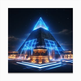 Pyramid At Night Canvas Print