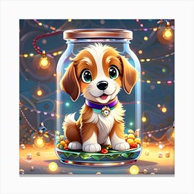 Puppy In A Jar Canvas Print