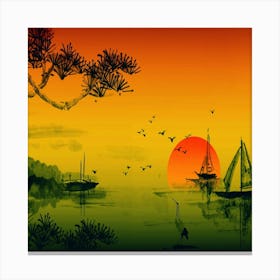 Japanese Art, Asian Nature Canvas Print