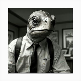 Turtle In A Suit 2 Canvas Print