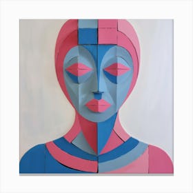 DECONSTRUCTED BLUE AND PINK FIGURE 1 Canvas Print