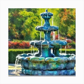 Fountain In The Park Canvas Print