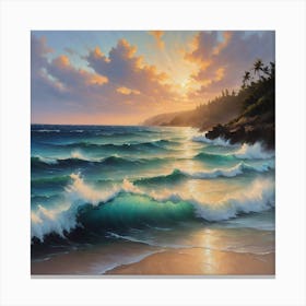 Sunset At The Beach 16 Canvas Print